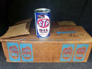 Vintage Stp Oil Treatment Can 1974 Garage Man Cave Decor