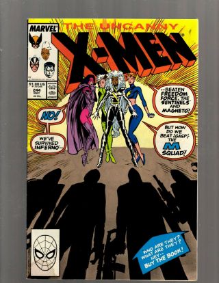 Uncanny X - Men 244 Vf Marvel Comic Book 1st Jubilee Appearance Jim Lee J450