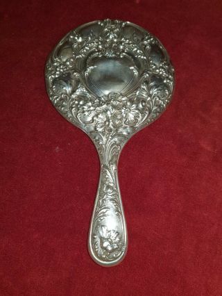 Antique Silver Hand Mirror
