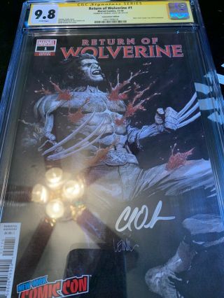Cgc 9.  8 Return Of Wolverine 1 Signed By Charles Soule York Comic Con Exclusi