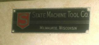 State Machine Tool Co Metal plate Sign Milwaukee Wisconsin 5 