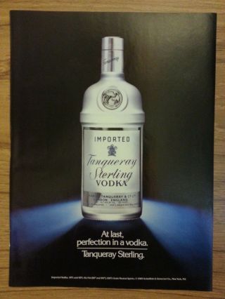 1989 Tanqueray Sterling Vodka Vintage Print Ad