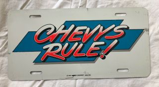 Vintage 1990 Chevys Rule Chevrolet Metal License Plate