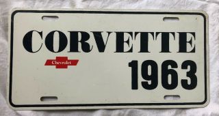 Corvette 1963 Chevrolet Metal License Plate