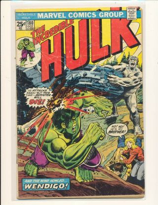 Incredible Hulk 180 Marvel Value Stamp Intact - 1st Wolverine Cameo Fair Cond.