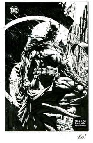 Batman Art Signed David Finch & Tony Kordos W/ 