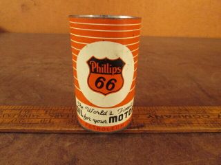 Vintage Oil Can Phillips 66 Orange Black Motor Car Truck Auto Bank No Top