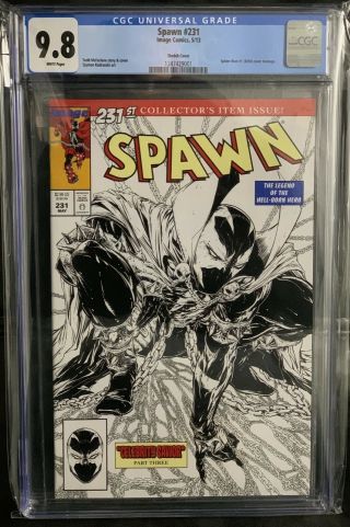 Spawn 231 Sketch Cover Cgc 9.  8