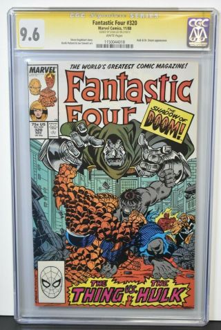 Fantastic Four 320 1988 Cgc Graded 9.  6 Signature Series Signed Stan Lee Marvel