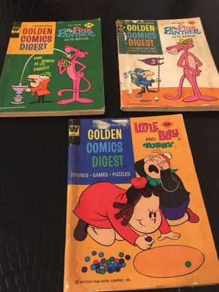 Golden Comics Digest,  3 Total,  2 The Pink Panther,  1 Littke Lulu And Tubby