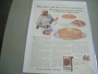 Aunt Jemima Pancake Ad Vintage 1925