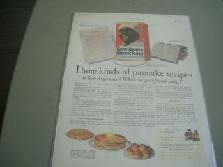 Vintage 1926 Aunt Jemima Pancake Ad
