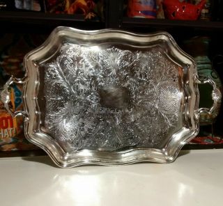 Mayfair Silver Plated Serving Tray - Made In England Rectangular Ornate Tray