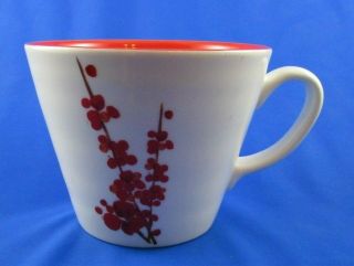 Starbucks Coffee Mug Cup 2008 Red Cherry Blossom Flowers 12 Oz