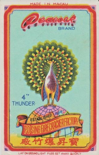 Find Peacock Brand 4 " Thunder Firecracker Pack Label