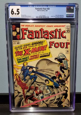 Fantastic Four 28 Cgc 6.  5 (1964) Early X - Men Appearance Stan Lee & Jack Kirby