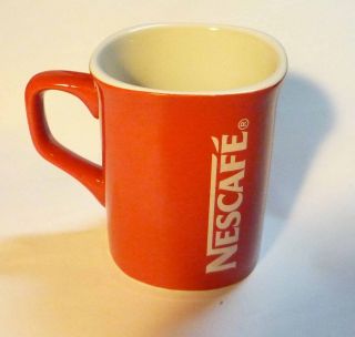 Nescafe Coffee Red Mug Cup Malaysia Promotional Standard Side Logo 3.  5 " Tall