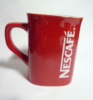 NESCAFE COFFEE Red Mug Cup MALAYSIA Promotional Standard SIDE LOGO 3.  5 
