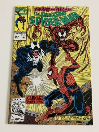 Spider - Man 362 (marvel,  1992) 2nd Carnage,  Venom
