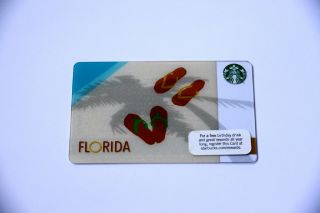 Starbucks 2011 Florida Flip Flops Beach $0 Value Gift Card
