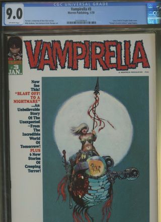 Vampirella 3 Cgc 9.  0 | Warren 1970 | Larry Todd & Vaughn Bode Cover.