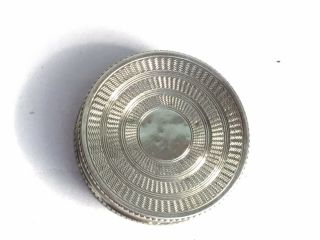 Vintage Solid Silver Circular Pill Box,  1927 2