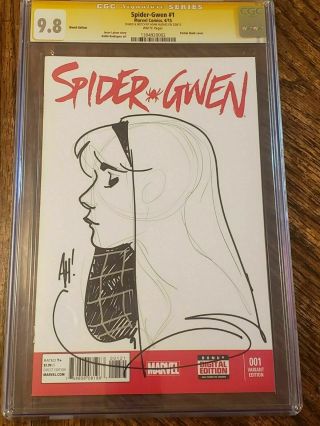 Spider Gwen 1 (cgc 9.  8) Adam Hughes Signed Hand Sketched Art