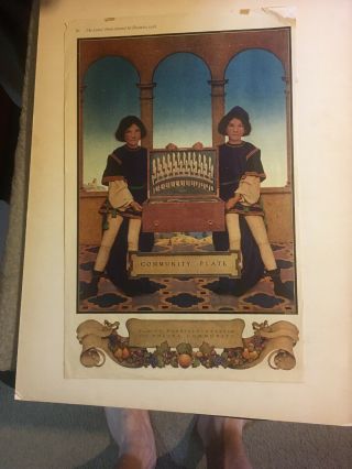 Maxfield Parrish (2) Dec.  1918 Oneida Community Silver Plate Page Boys Vintage Ad 2