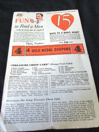 Vintage Betty Crocker/coupon/ Silverware Recipe Ad 1935