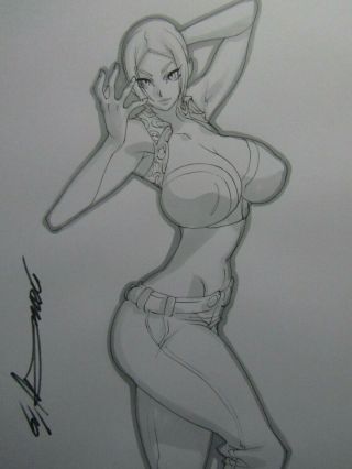 Nina Tekken Girl Sexy Busty Sketch Pinup - Daikon Art