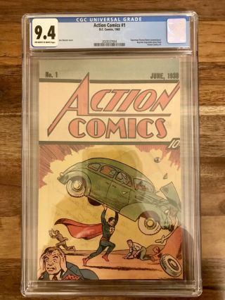 1983 Superman Action Comics 1 Reprint Cgc 9.  4 Rare Peanut Butter On Reverse