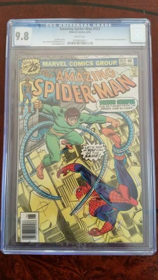 The Spiderman 157 Cgc 9.  8 Nm/mt White Pages Doctor Octopus Cover