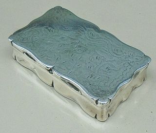 Antique Silver Plated Snuff Box With Stipple Engraving C.  1840