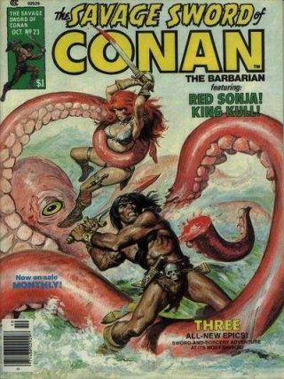 Savage Sword Of Conan (1974 Series) 23 In Vf, .  Marvel Comics [ Xl]