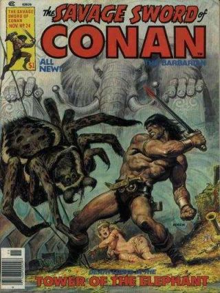 Savage Sword Of Conan (1974 Series) 24 In Vf, .  Marvel Comics [ 5z]