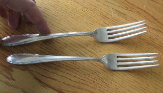 Two 8 " Dinner Forks,  Gorham Sterling Silver 1940s Lyric Pattern,  116g Together