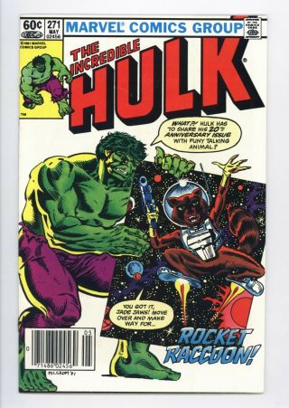 Incredible Hulk 271 Vol 1 Near Perfect 1st App Of Rocket Raccoon