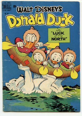Jerry Weist Estate: Four Color Comics 256 Donald Duck Luck Of The North Vg Nr