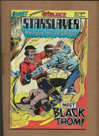 Starslayer 10 1st Appearance Grim Jack First Comics Log Of The Jolly Roger