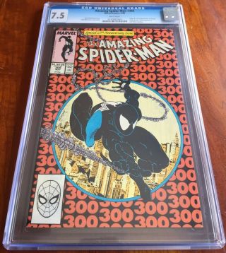 The Spider - Man 300 Cgc 7.  5 1st Full App Of Venom.  Mcfarlane Cvr And Art