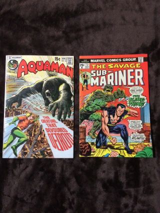 Aquaman 56 And Sub - Mariner 72 1st Unofficial Dc/marvel Crossover High Grades
