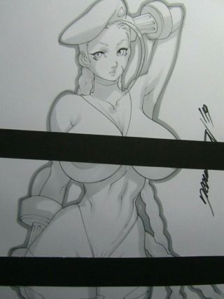 Cammy Street Fighter Girl Sexy Busty Sketch Pinup - Daikon Art