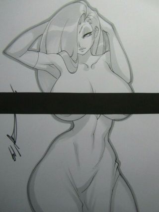 Jessica Rabbit Roger Girl Sexy Busty Sketch Pinup - Daikon Art