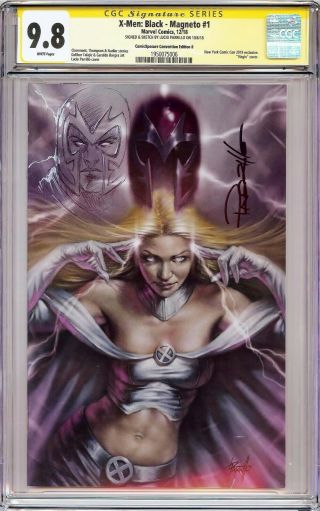 X - Men Black Magneto 1 Virgin Variant Cgc 9.  8 Ss Signed & Sketch Lucio Parrillo