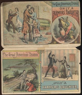 1880s Trade Cards Advertising Broadway Play 