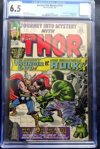 Journey Into Mystery 112 Thor Vs Hulk Cgc 6.  5 Key Book