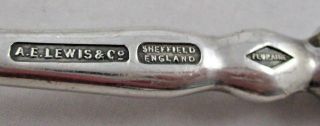 A.  E.  LEWIS & CO Sheffield England Sterling Handle Silverplated Bowl Punch Ladle 5