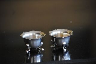 Pair Solid Silver Salts,  B,  Ham 1911,  E.  S Barnsley& Co { Hardy Brothers } 40.  4gms