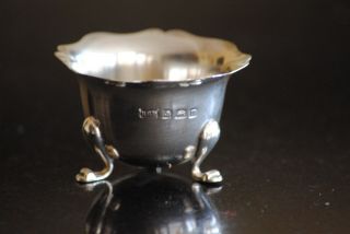 PAIR SOLID SILVER SALTS,  B,  HAM 1911,  E.  S BARNSLEY& CO { HARDY BROTHERS } 40.  4gms 2