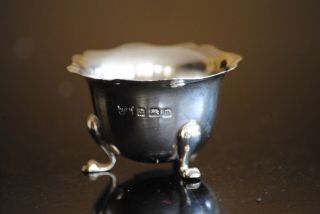 PAIR SOLID SILVER SALTS,  B,  HAM 1911,  E.  S BARNSLEY& CO { HARDY BROTHERS } 40.  4gms 3